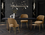 Swell Cognac Velvet/Gold Metal Side Chair