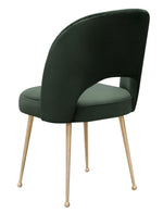 Swell Forest Green Velvet/Gold Metal Side Chair