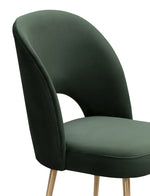 Swell Forest Green Velvet/Gold Metal Side Chair