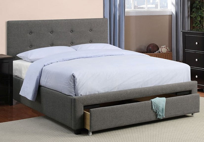 Carla Slate Fabric Full Platform Storage Bed