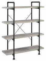 Delray Grey Driftwood Wood/Black Metal Bookcase