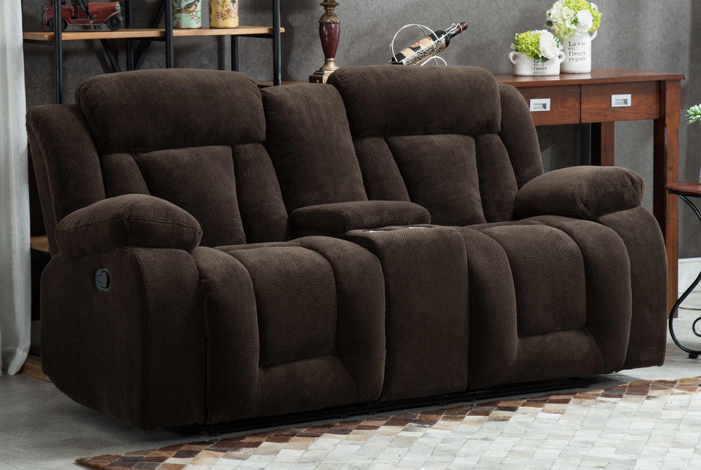 Amabel Dark Brown Manual Recliner Loveseat