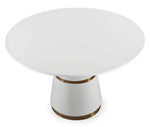 Rosa 3-Pc White/Gold Dining Table Set with Black Chairs