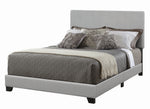 Dorian Grey Leatherette Upholstered King Panel Bed