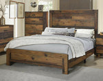 Sidney Rustic Pine Wood Twin Panel Bed