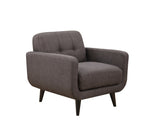 Crystal Charcoal Fabric Tufted Arm Chair