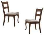 Alice 2 Vintage Brown Fabric/Wood Side Chairs