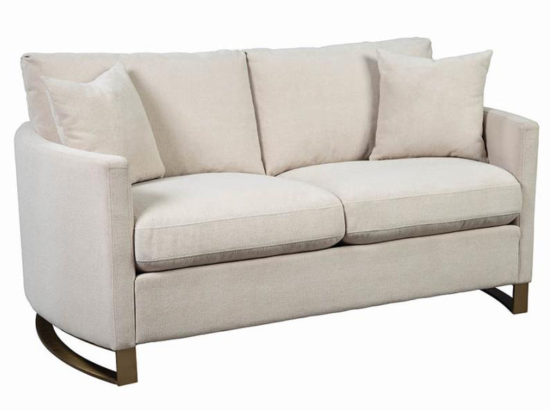 Corliss Contemporary Beige Velvet Loveseat