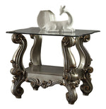 Versailles Antique Platinum Wood/Glass End Table