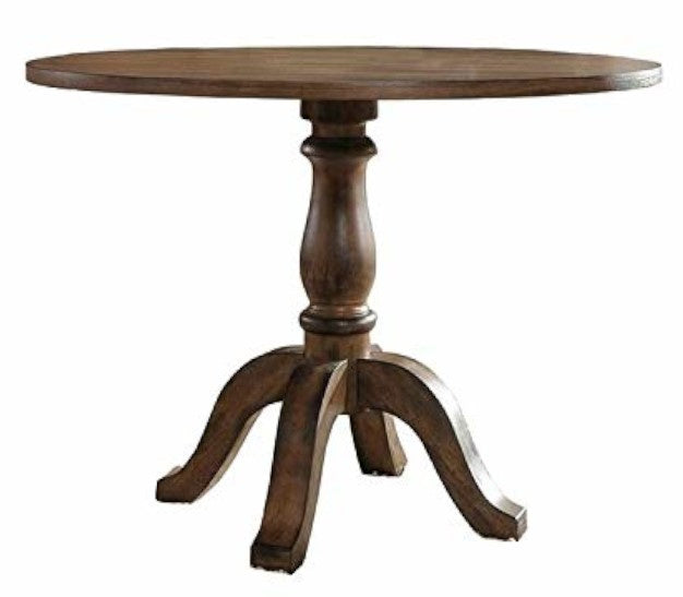 Alice Vintage Brown Wood Round Dining Table