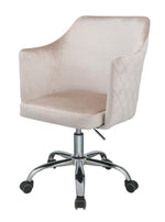 Cosgair Beige Velvet/Chrome Metal Adjustable Office Chair