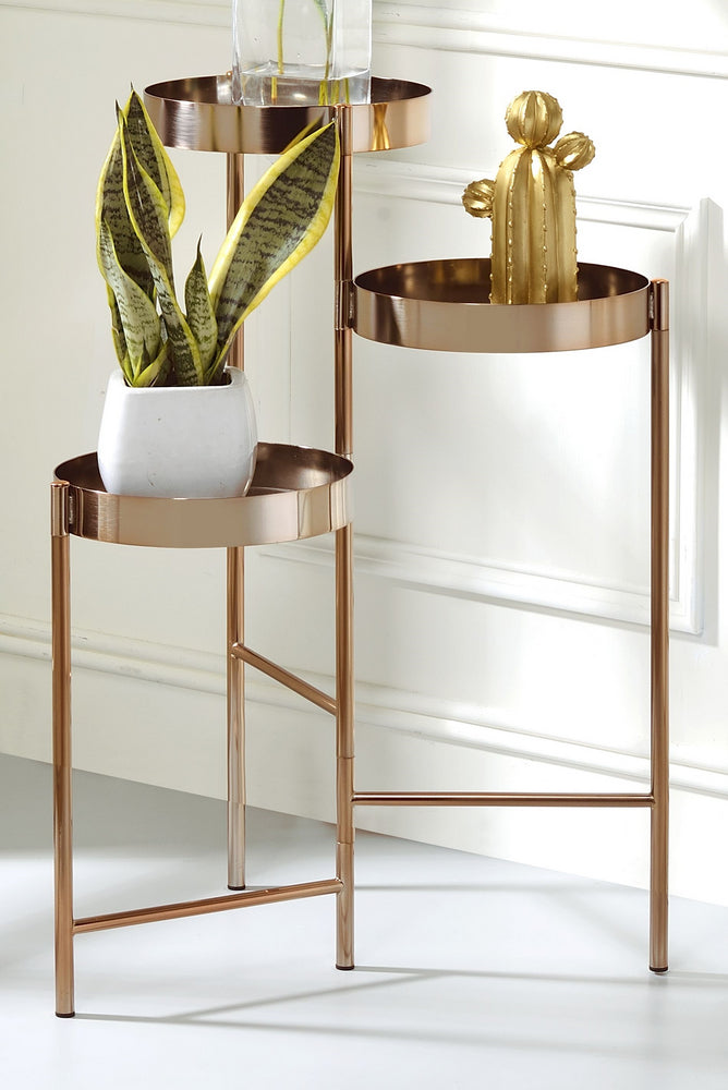 Namid Gold Metal Foldable Multi-Tiered Plant Stand