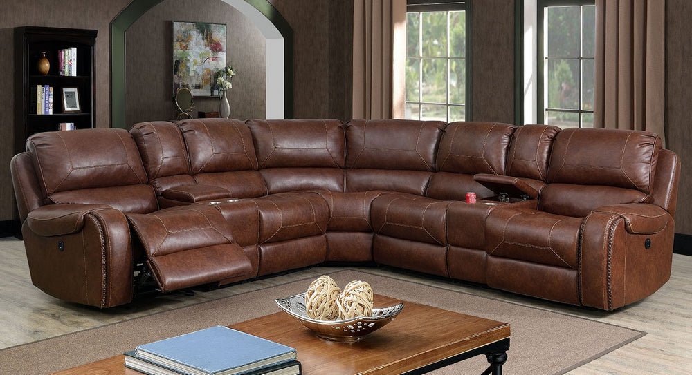 Joanne 3Pc Brown Power Recliner Sectional Sofa