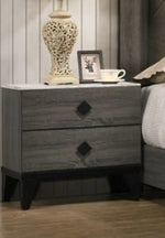 Kristine Brownish Grey Wood 2-Drawer Nightstand