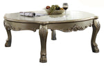 Dresden II Gold Patina & Bone Wood Coffee Table