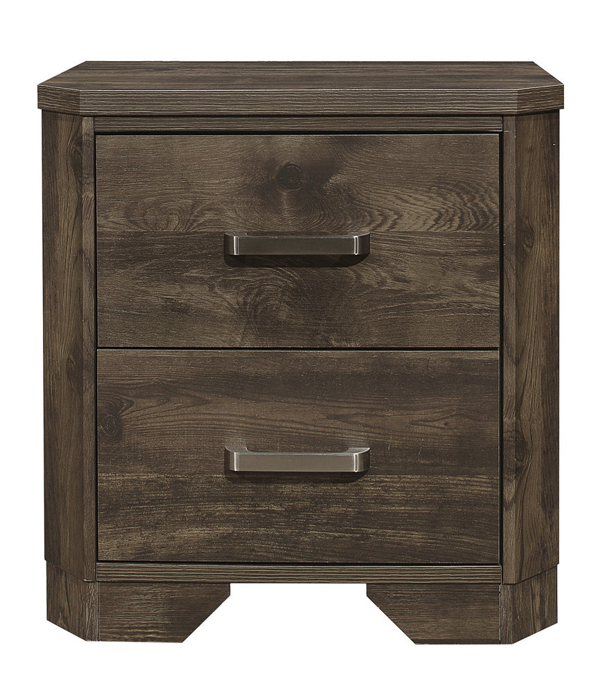 Jocelyn Rustic Brown Wood 2-Drawer Nightstand