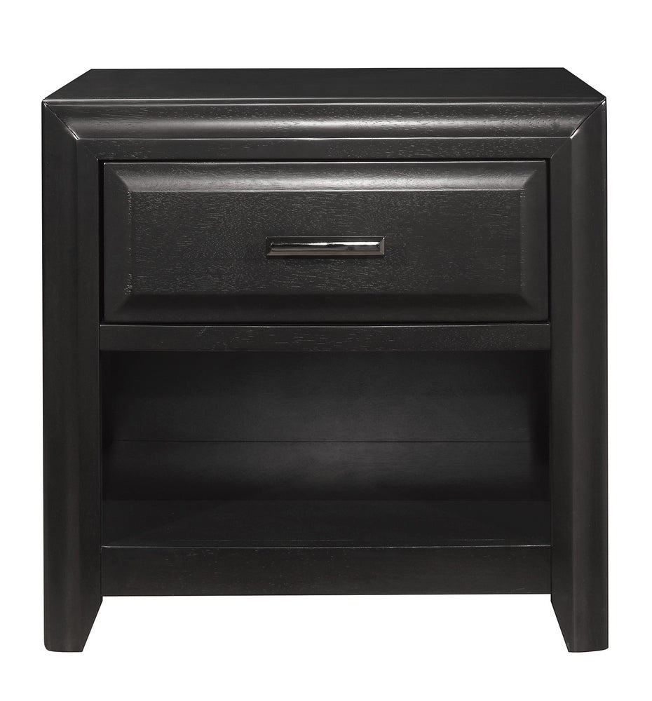 Cordelia Espresso Wood Nightstand with Drawer & Shelf