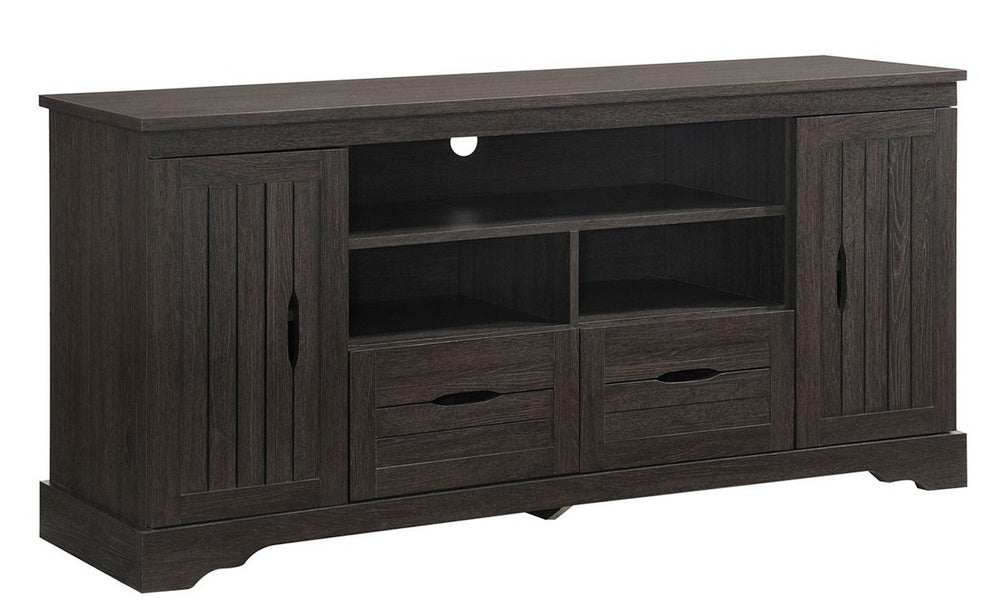 Delora Dark Espresso Wood TV Stand w/2 Drawers