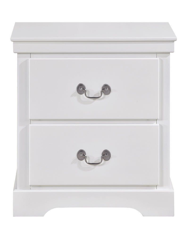 Seabright White Wood 2-Drawer Nightstand