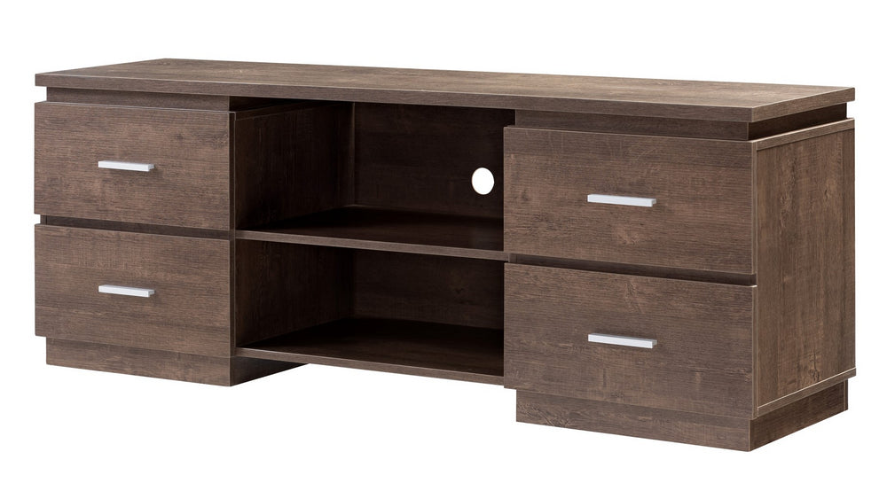 Leyla Walnut Oak Wood 3-Drawer TV Stand