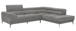 Medora 2-Pc Gray Microfiber RAF Sectional Sofa