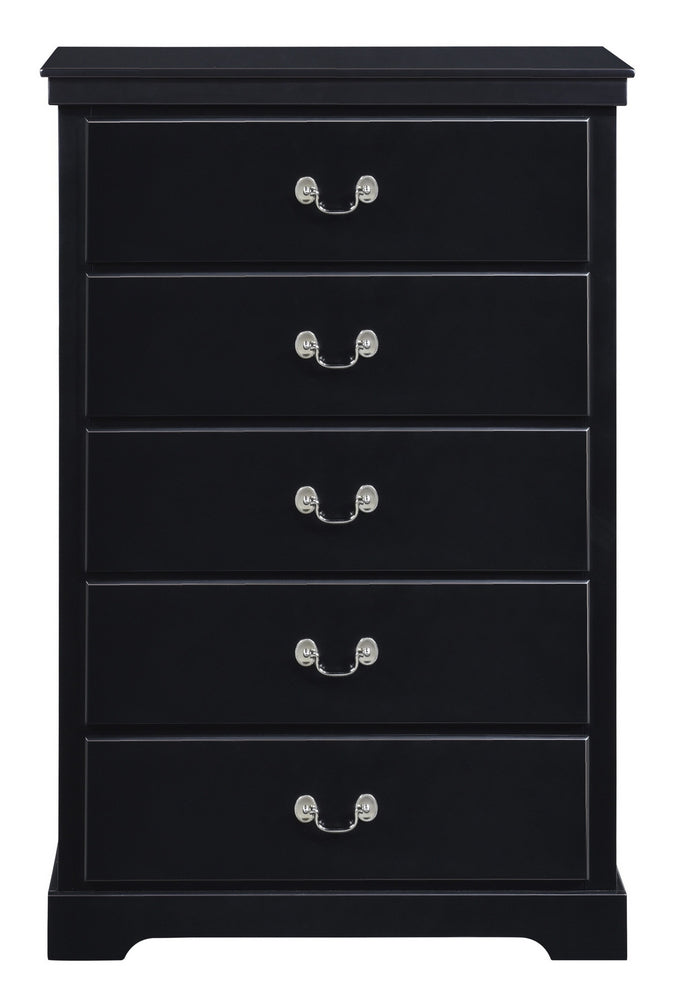 Seabright Black Wood 5-Drawer Chest