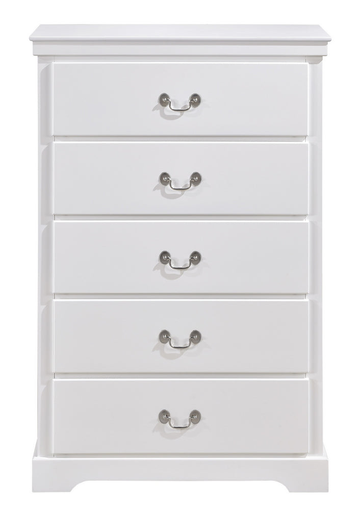 Seabright White Wood 5-Drawer Chest