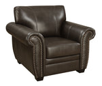 Louis Dark Brown Leather Gel Arm Chair