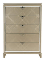 Bijou Champagne Metallic Wood 5-Drawer Chest