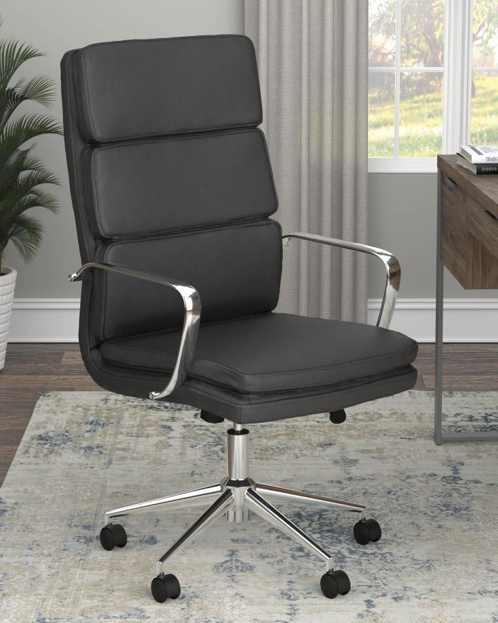 Destin Black Leatherette/Metal Adjustable Office Chair