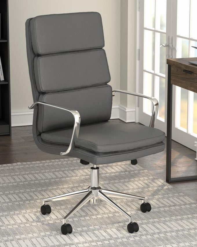 Destin Grey Leatherette/Metal Adjustable Office Chair