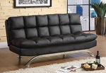 Aristo Black Leatherette Futon Sofa