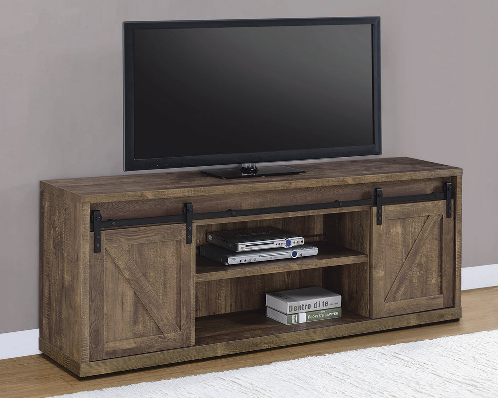 Willa Rustic Oak Wood 71" TV Console