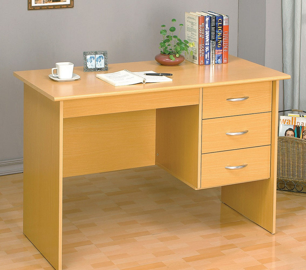 Sylvie Natural Wood Desk w/3 Drawers