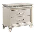 Maddie Pearl White Wood 2-Drawer Nightstand