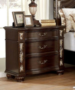 Theodor Brown Cherry Wood 3-Drawer Nightstand