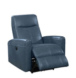 Eli Navy Blue Leather Match Power Recliner