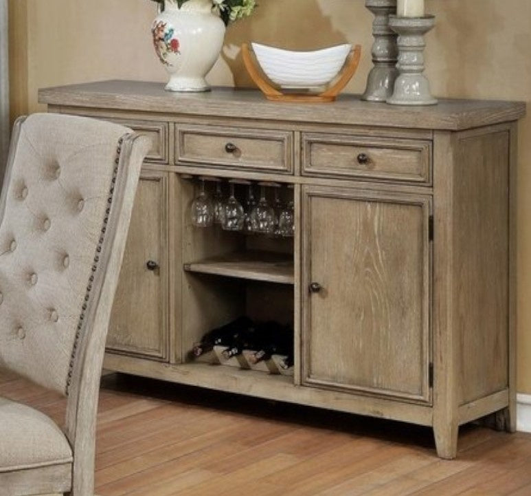 Brenda Rustic Natural Wood 3-Drawer Server