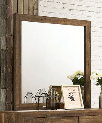 Wentworth Rustic Light Walnut Wood Mirror