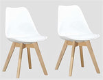 Giselle 2 White Faux Leather/Wood Side Chairs