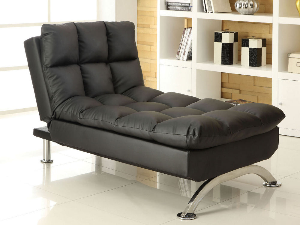 Aristo Black Leatherette Chaise