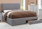 Ciara Stone Ash Faux Linen King Platform Storage Bed