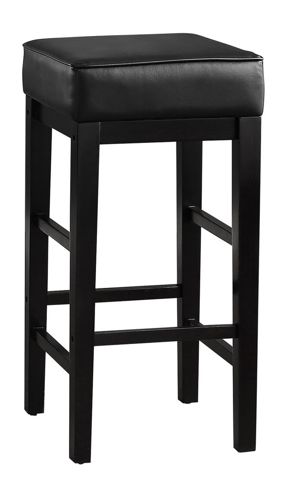 Pittsville 2 Black Faux Leather/Wood Bar Stools