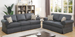 Gloriana 2-Pc Charcoal Glossy Polyfiber Sofa Set