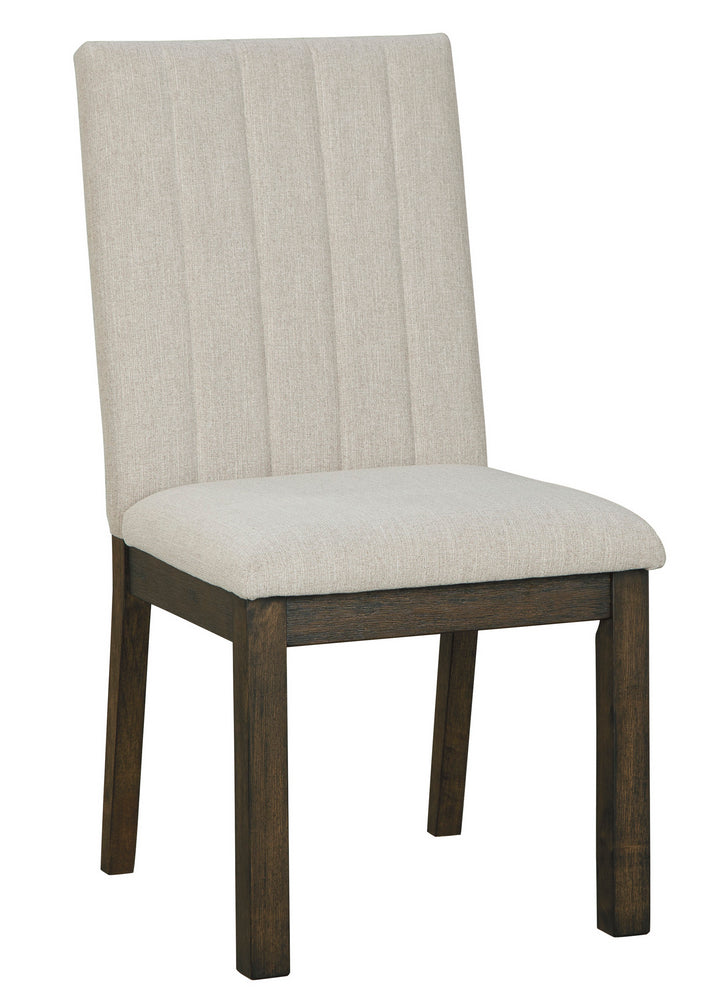 Dellbeck 2 Beige Fabric/Brown Wood Side Chairs