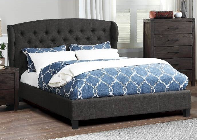 Sonya Charcoal Polyfiber Tufted King Bed