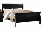 Louis Philippe Black Wood Full Sleigh Bed