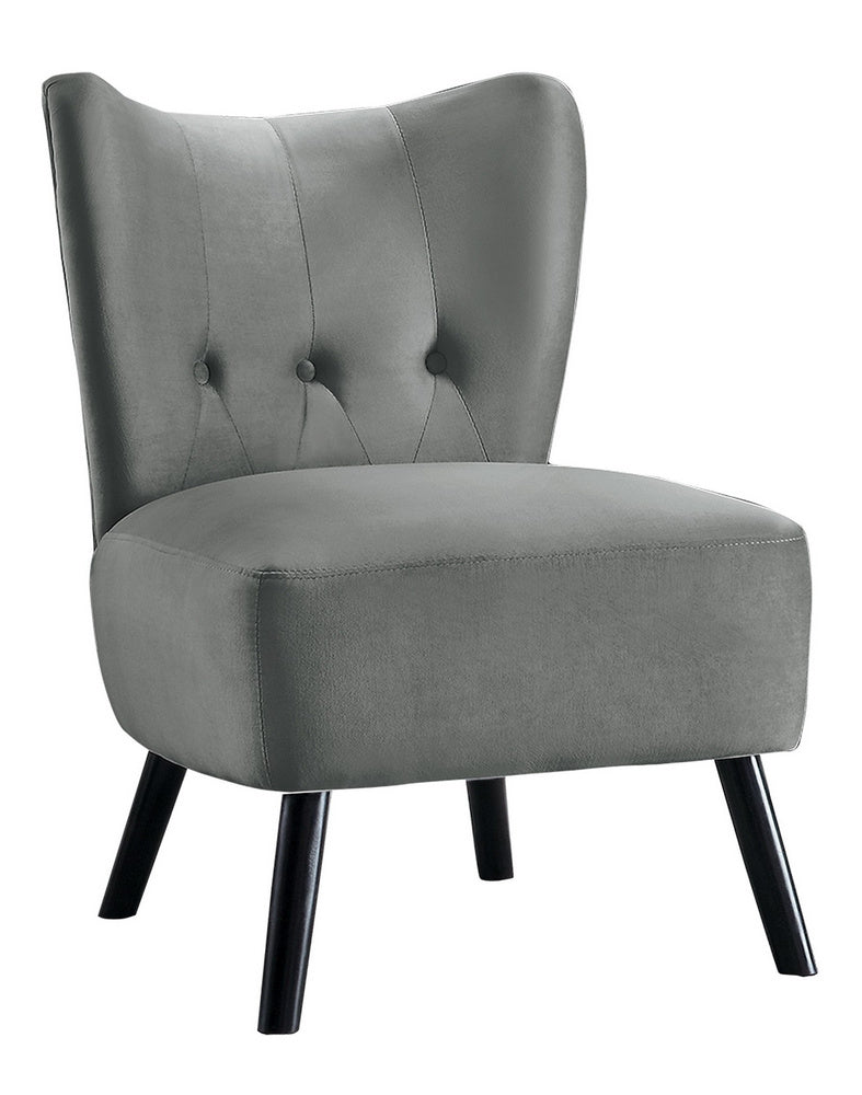 Imani Gray Velvet Tufted Accent Chair