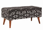 Malissa Black/White Woven Cotton Storage Bench