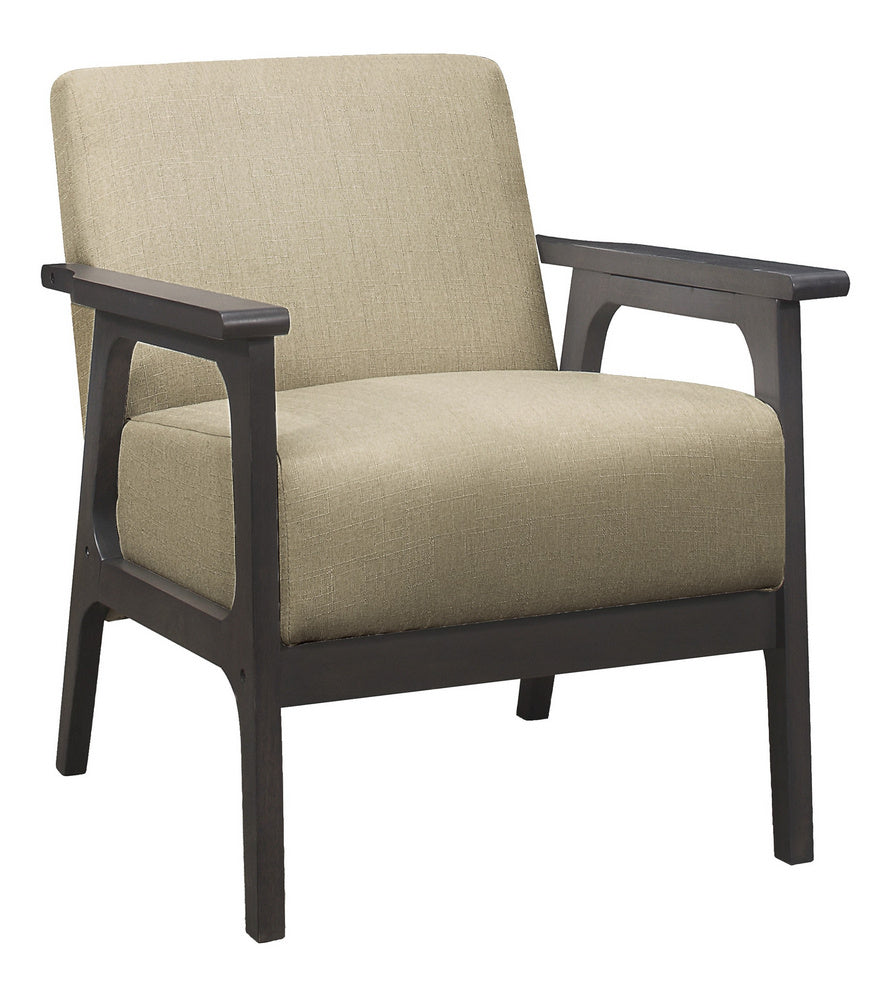 Ocala Brown Linen Like Fabric Accent Chair